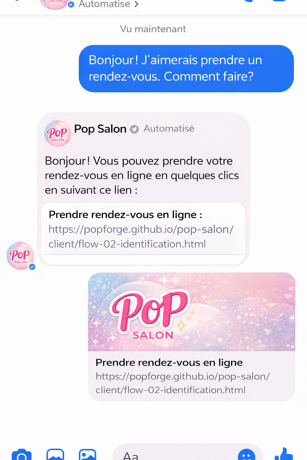 Apercu bot Messenger